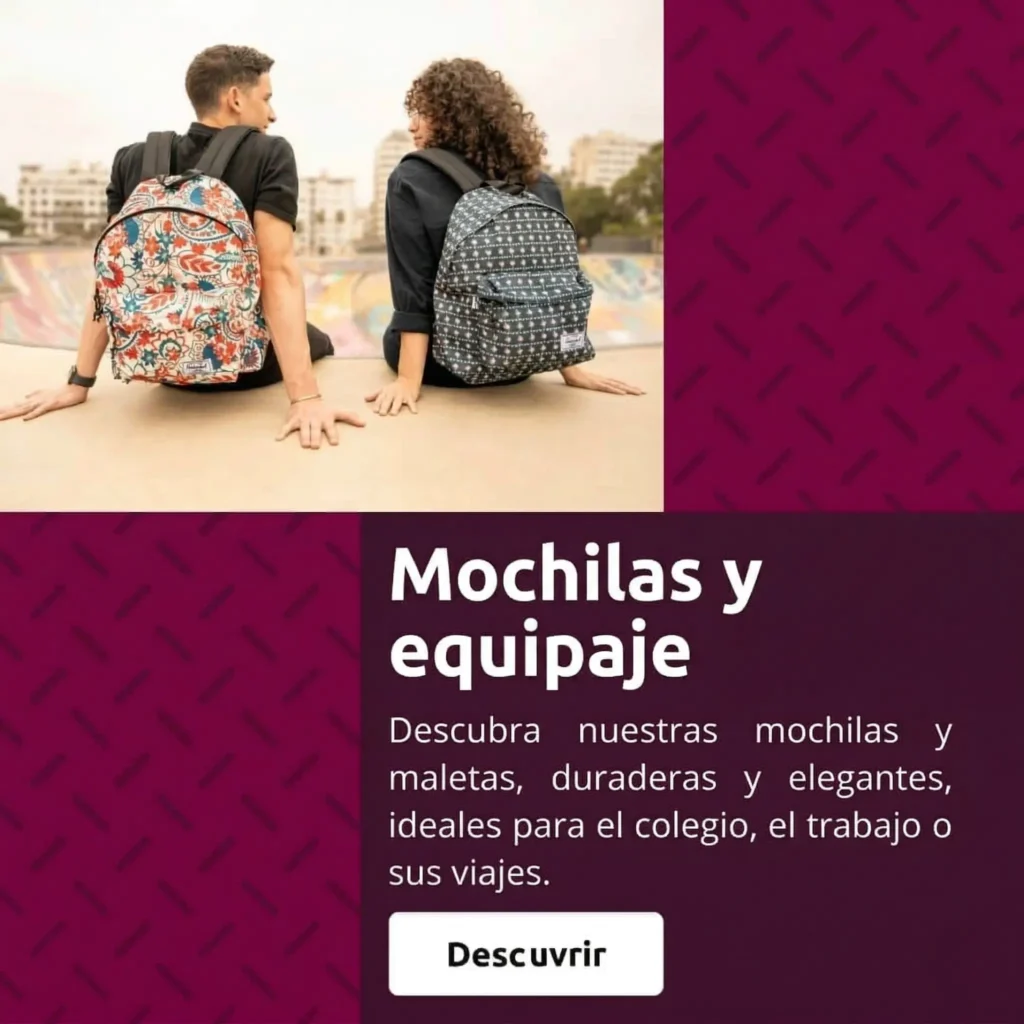Mochilas escolares y equipaje profesional de Buropa Marruecos, ideales para el colegio, el trabajo o viajes.